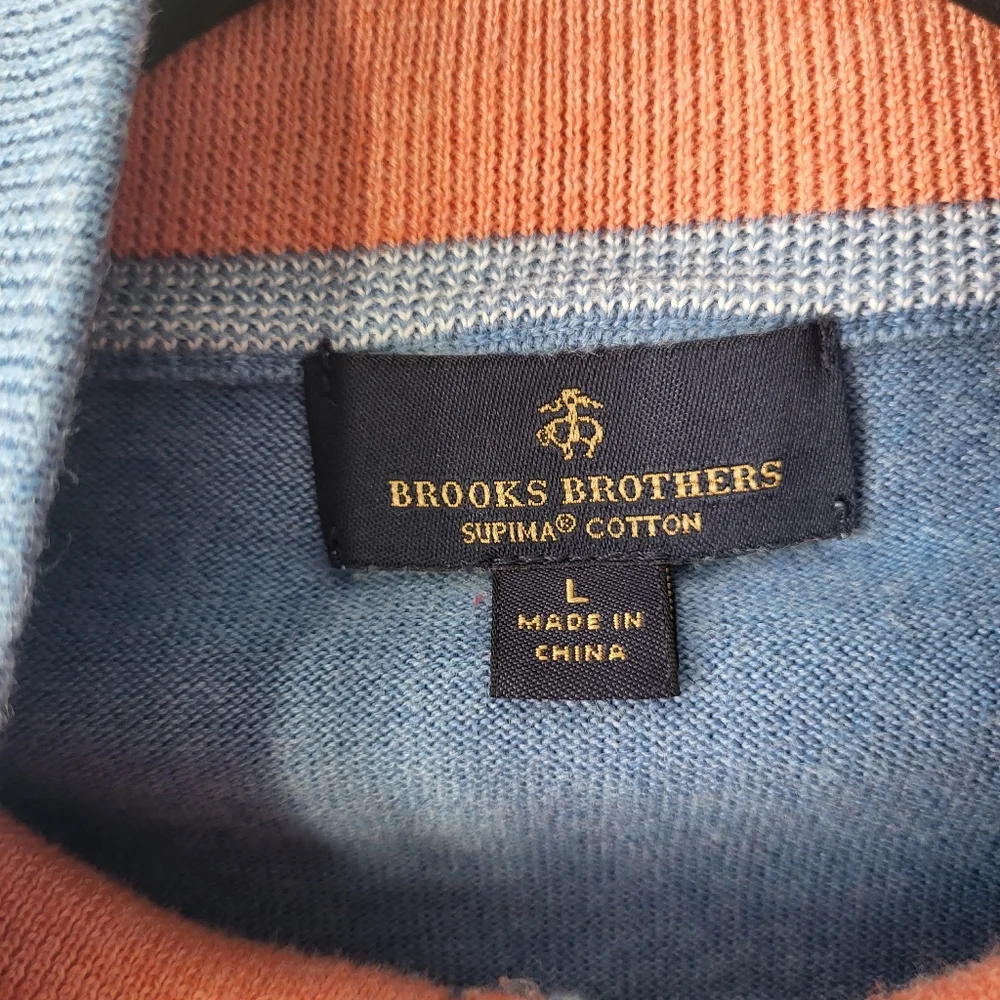 Brooks Brothers Light Blue Zip-Up Sweater - Picture 6 of 7
